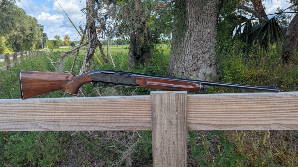 Remington 7400 semi-auto hunting rifle with wood stock